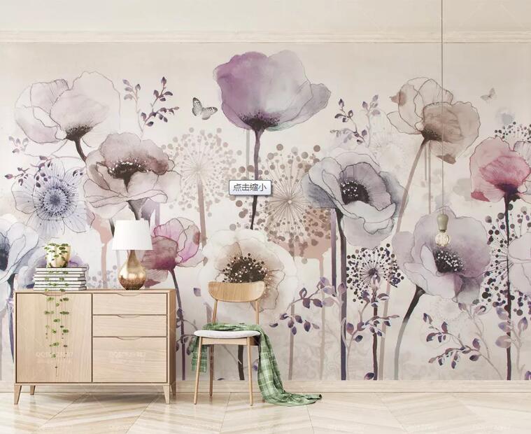 3D Colored Flower WG625 Wall Murals