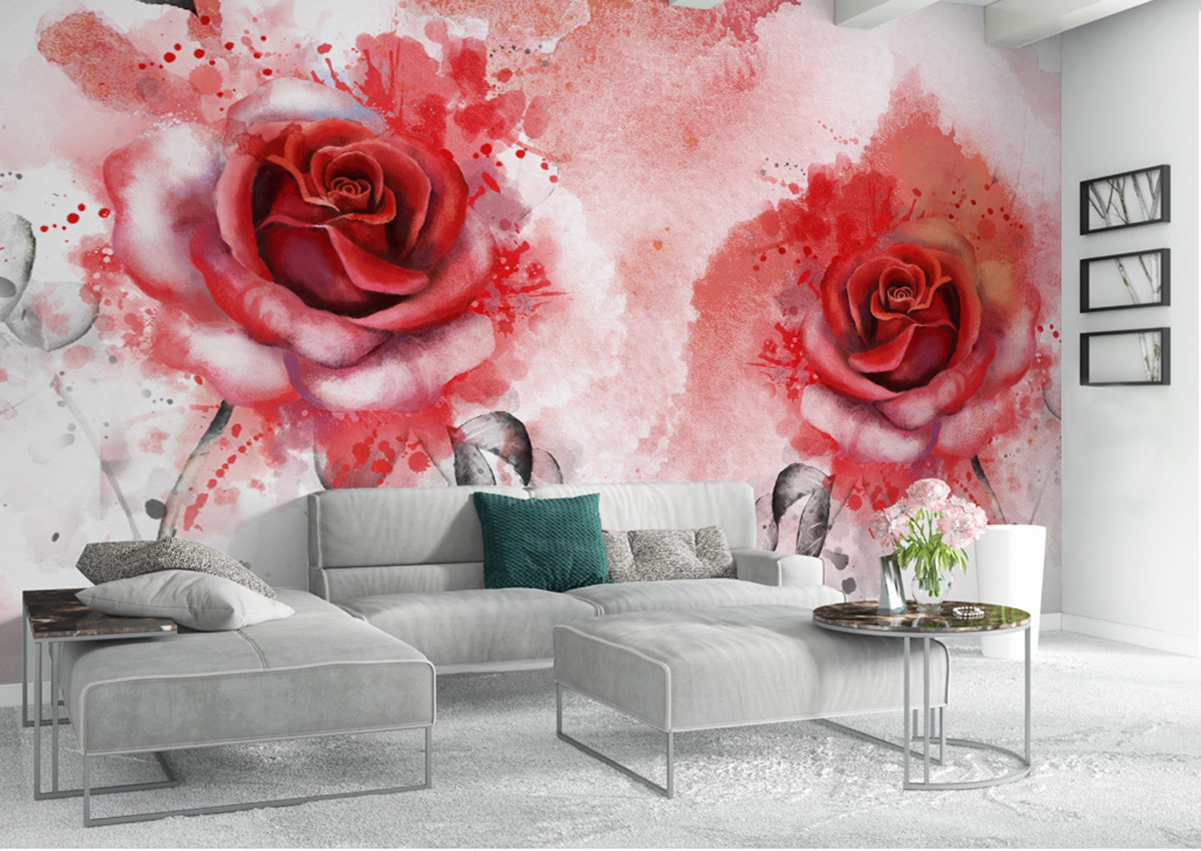 3D Red Rose WG223 Wall Murals