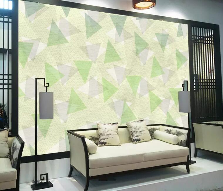3D Green Geometry WG1033 Wall Murals