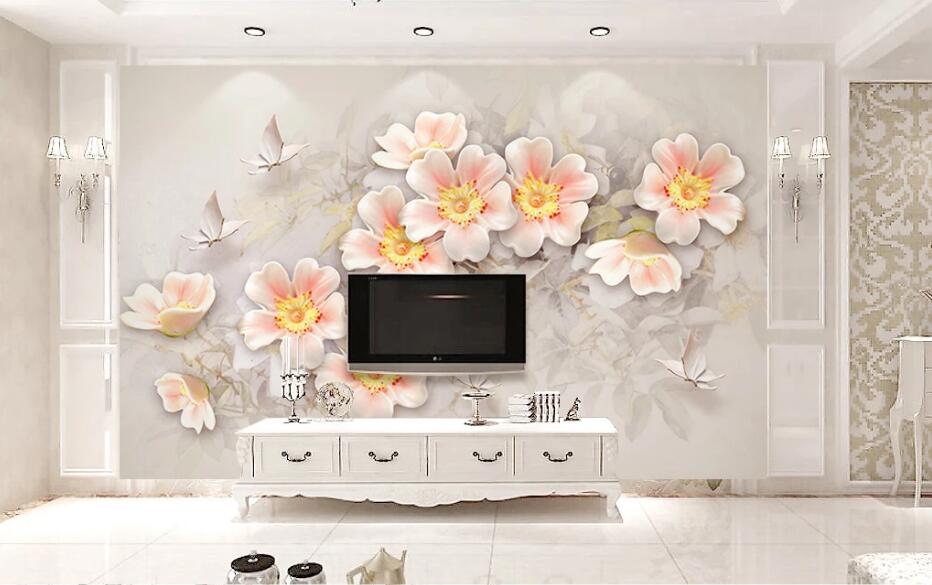 3D Flower Butterfly WG78 Wall Murals Wallpaper AJ Wallpaper 2 