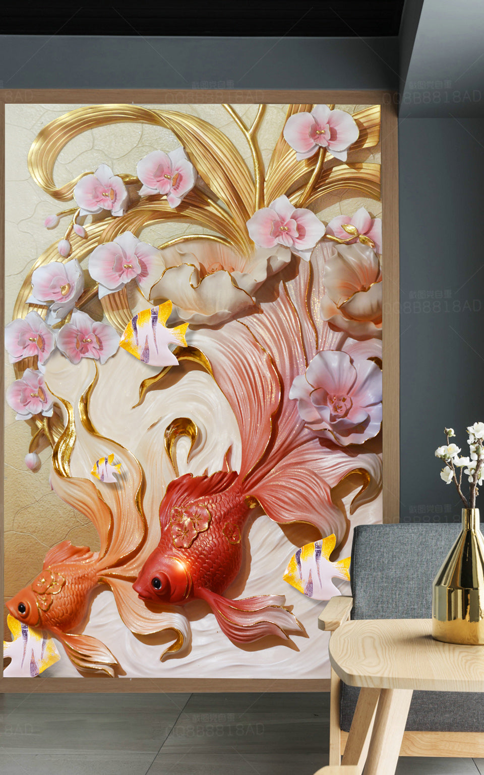 3D Flower Lucky Char WG076 Wall Murals