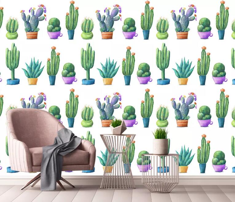 3D Cute Cactus WG1081 Wall Murals