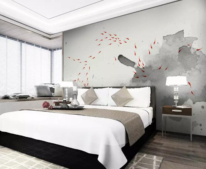 3D Red Goldfish WG771 Wall Murals