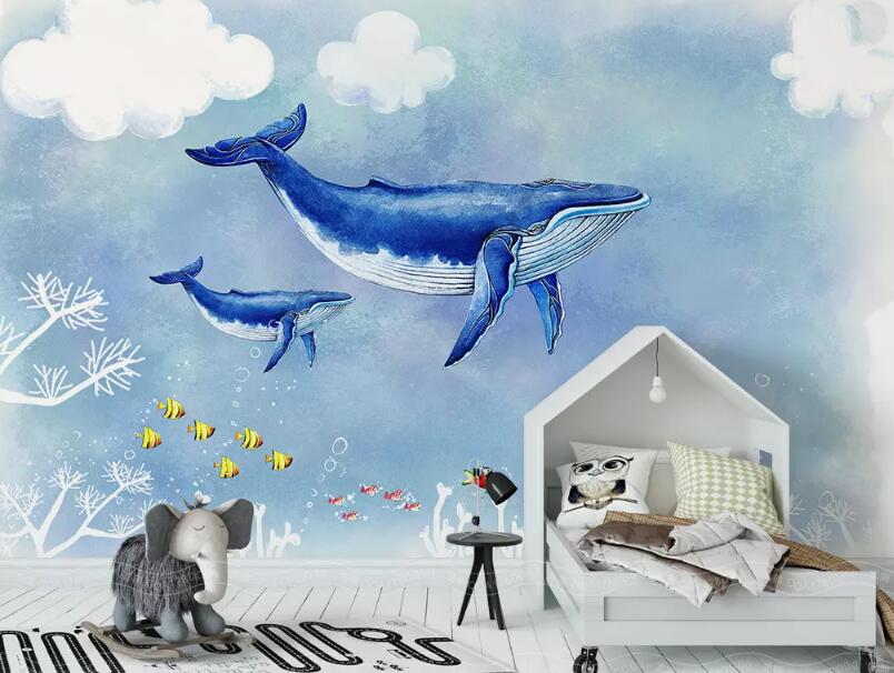 3D Blue Whale WG10 Wall Murals Wallpaper AJ Wallpaper 2 