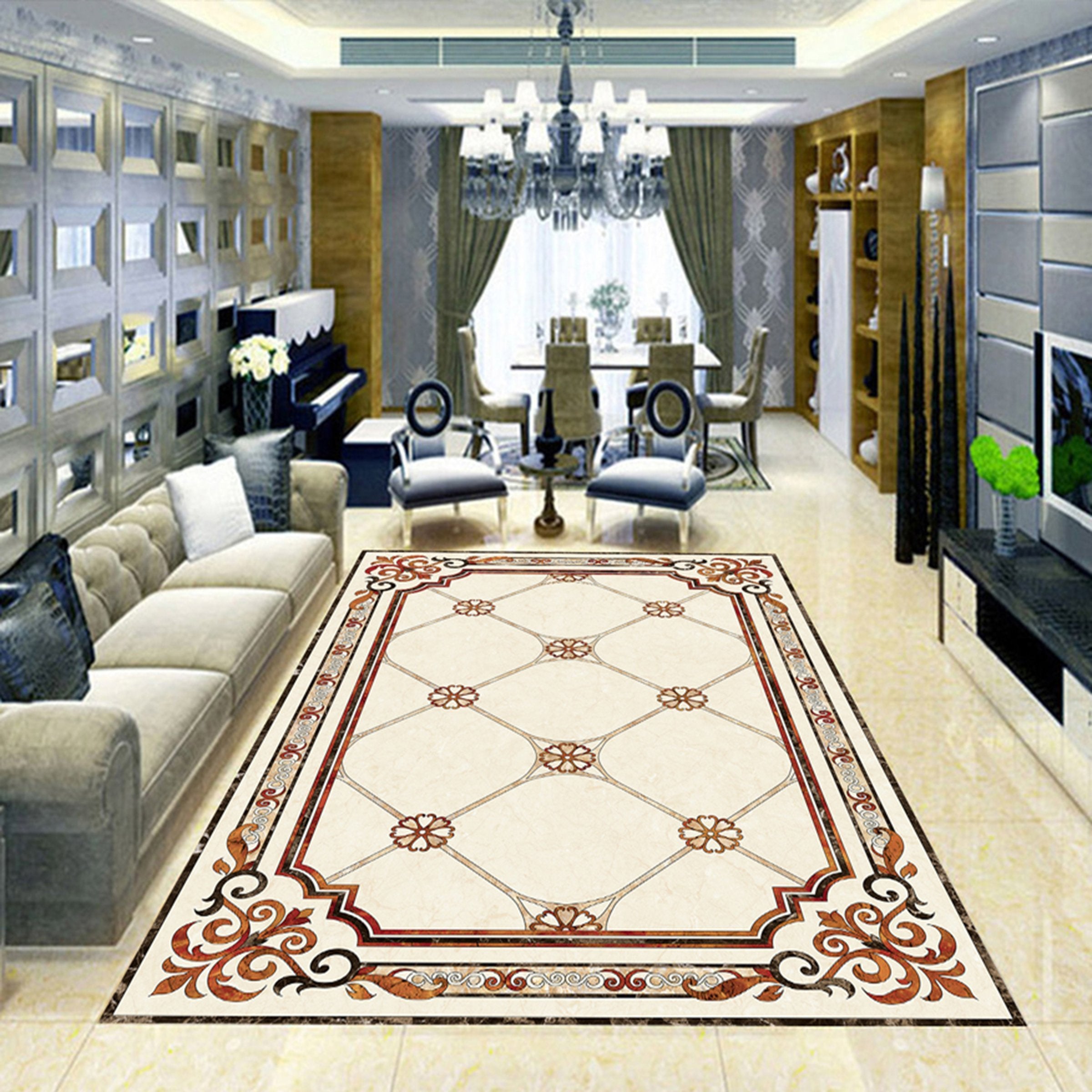 3D Marble Pattern WG498 Floor Mural Wallpaper AJ Wallpaper 2 