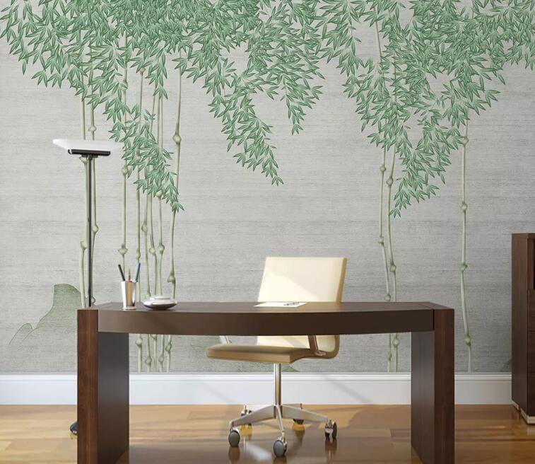 3D Bamboo Leaves WG693 Wall Murals