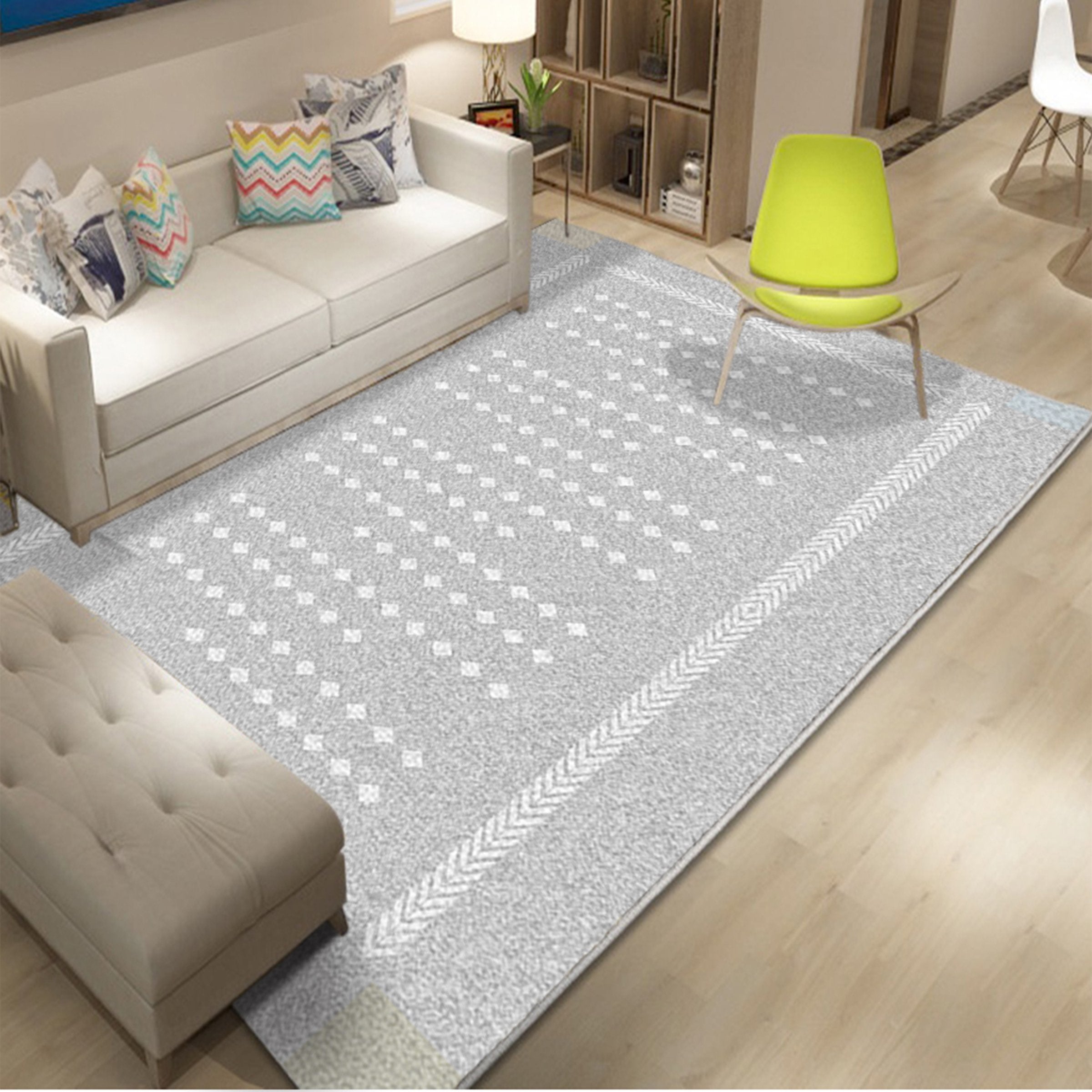 3D White Diamond WG081 Non Slip Rug Mat Mat AJ Creativity Home 