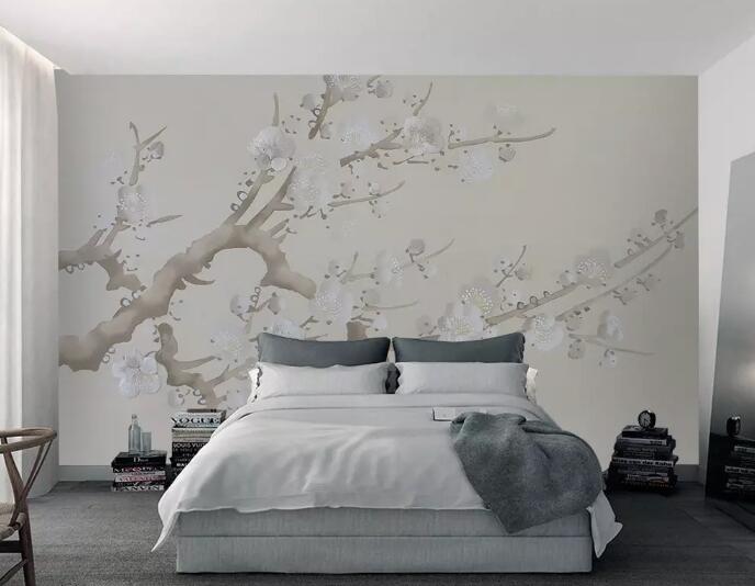 3D White Plum Tree WG507 Wall Murals