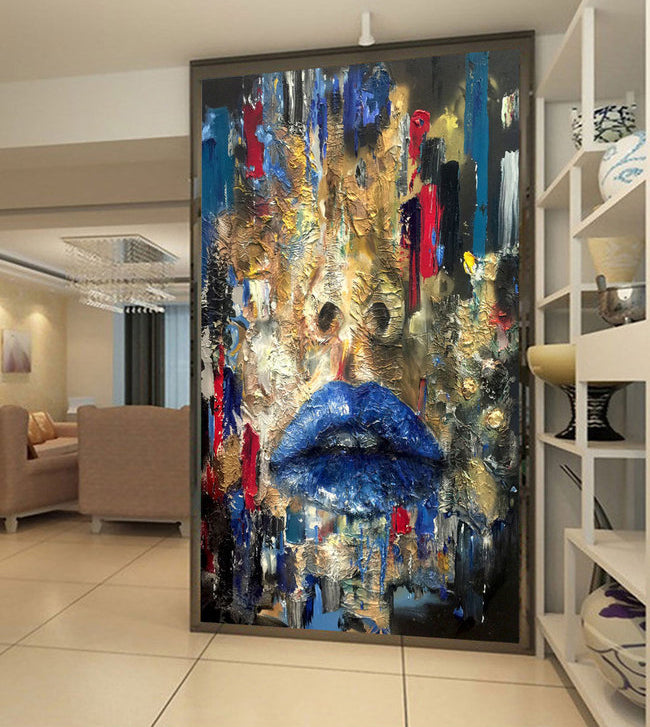 3D Blue Lips WG099 Wall Murals