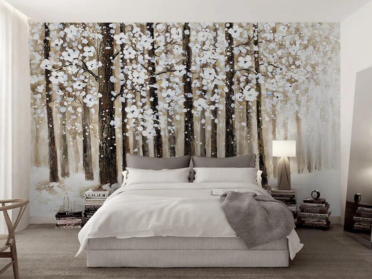 3D White Flowers WG44 Wall Murals Wallpaper AJ Wallpaper 2 