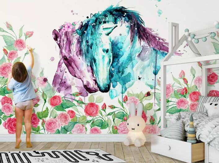 3D Painted Horse WG749 Wall Murals