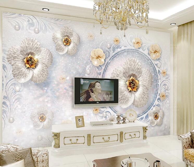 3D Bead Flower WG604 Wall Murals