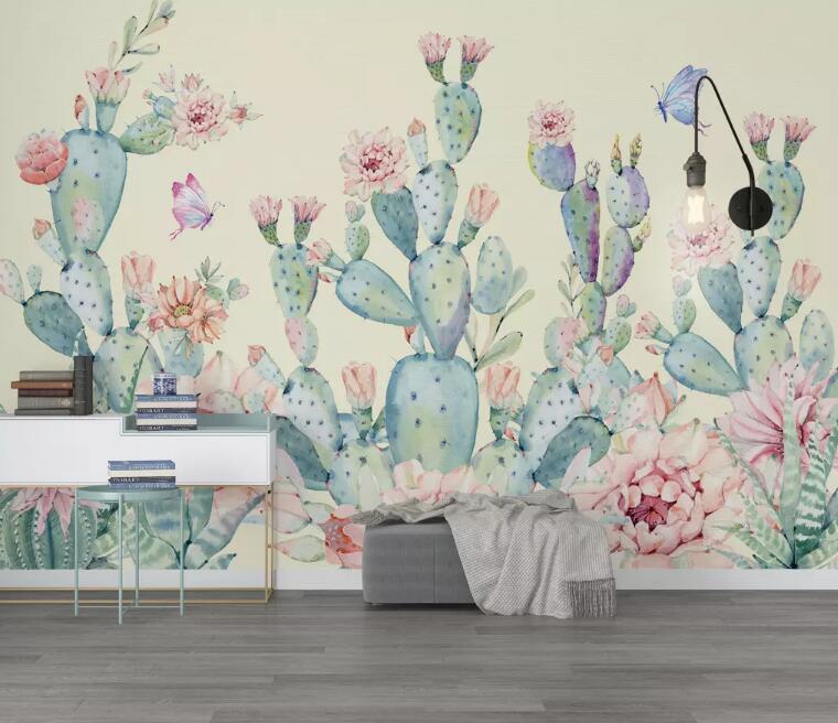 3D Cactus Flower WG759 Wall Murals