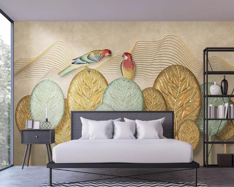 3D Relief Parrot WG899 Wall Murals