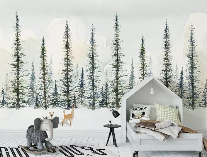 3D Deer Forest WG16 Wall Murals Wallpaper AJ Wallpaper 2 