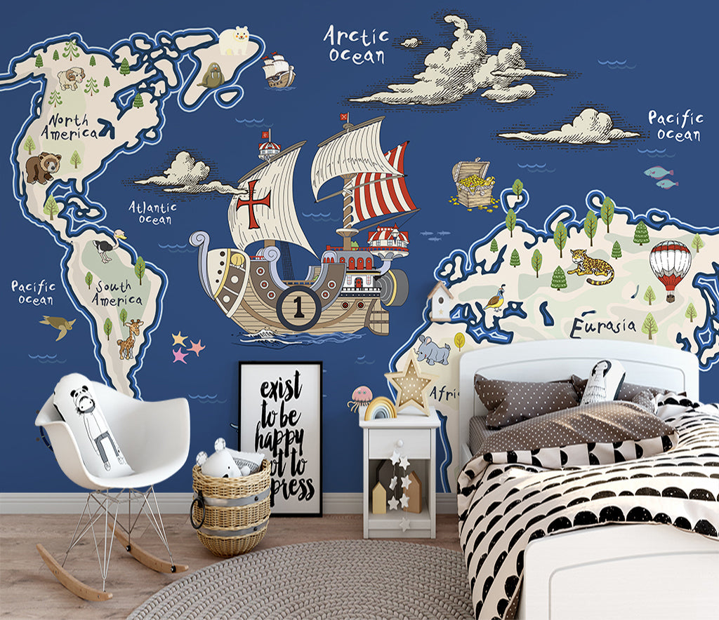 3D Ship Map WG446 Wall Murals