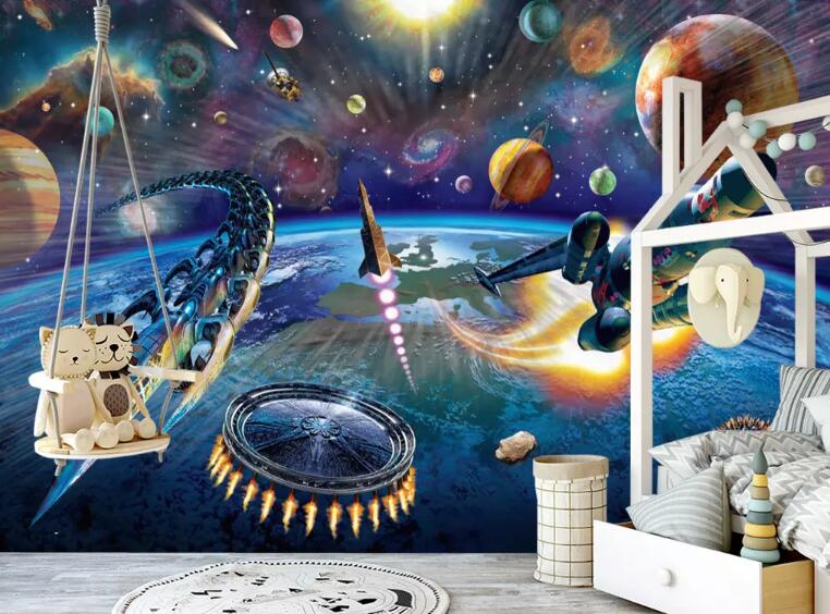 3D Spacecraft WG88 Wall Murals Wallpaper AJ Wallpaper 2 