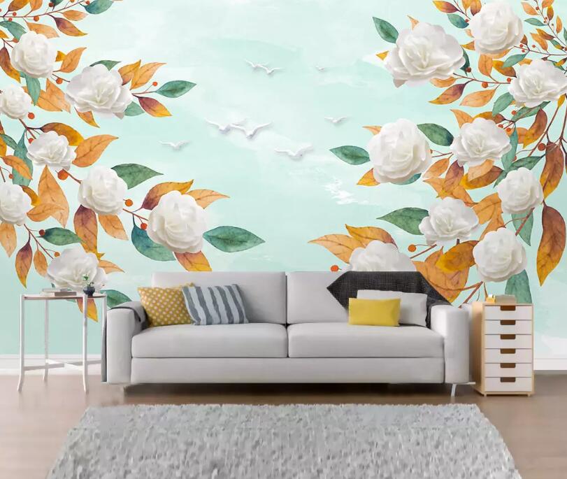 3D Pigeon Flower WG1097 Wall Murals