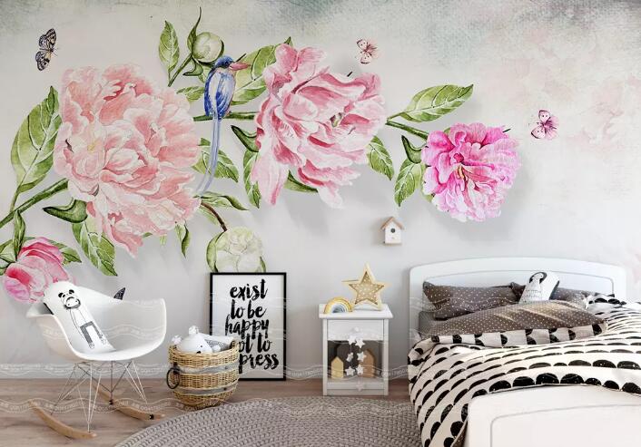 3D Floral Butterfly WG766 Wall Murals