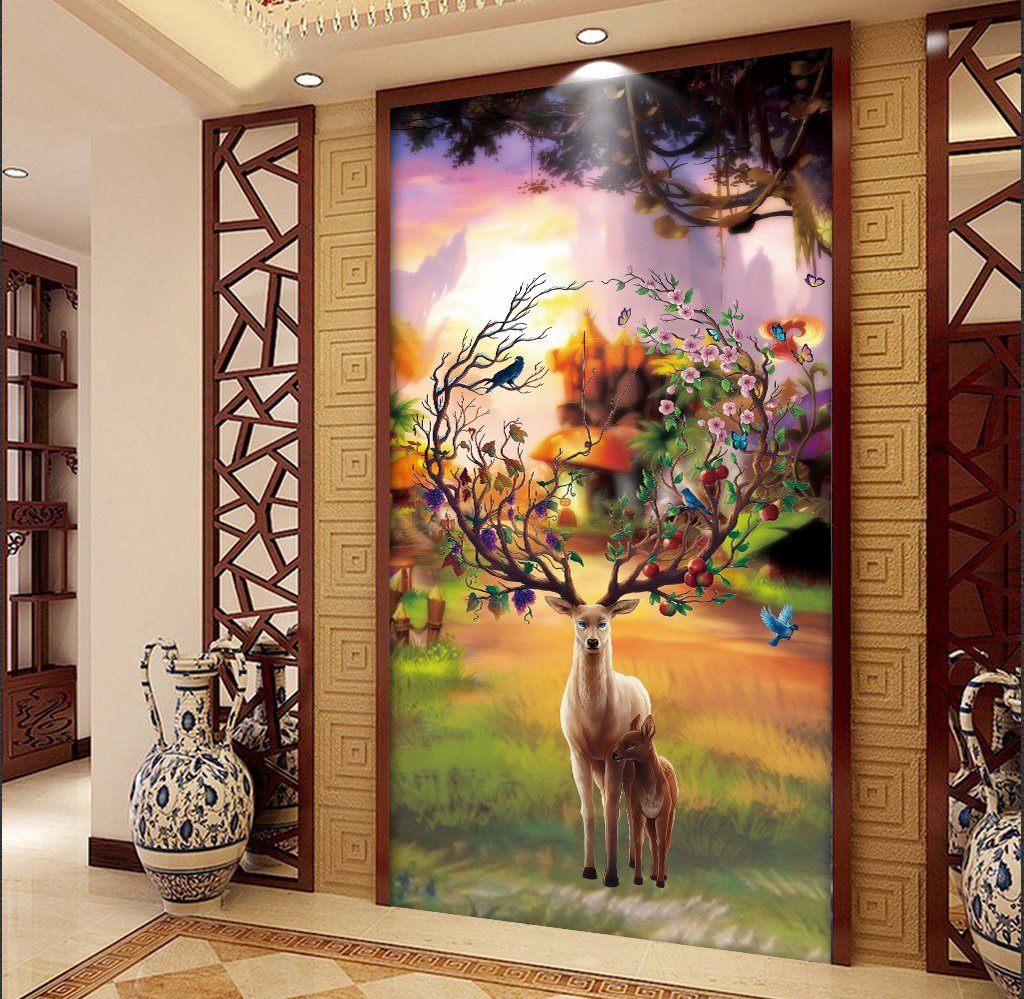 3D Sunlight Elk 551 Wall Murals Wallpaper AJ Wallpaper 2 