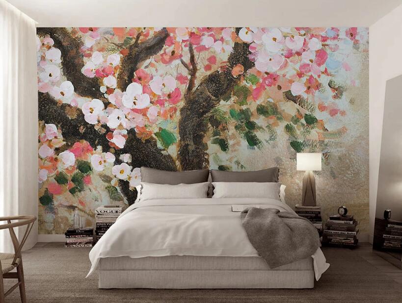 3D Pink Peach WG46 Wall Murals Wallpaper AJ Wallpaper 2 