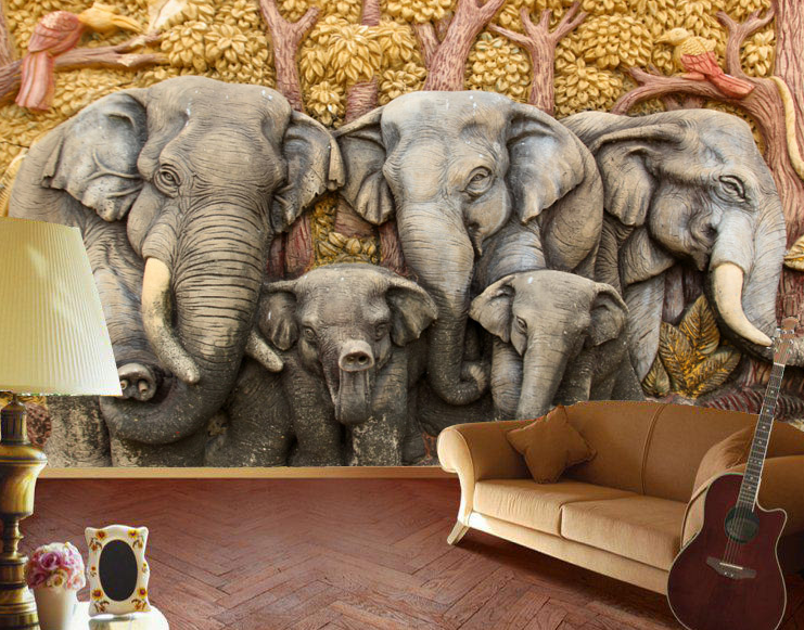An Elephant Family Wallpaper AJ Wallpaper 