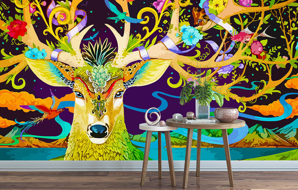 3D Pattern Deer WG075 Wall Murals