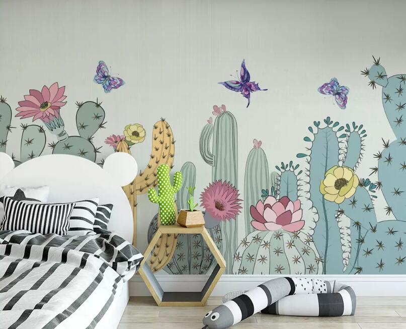 3D Flower Cactus WG941 Wall Murals