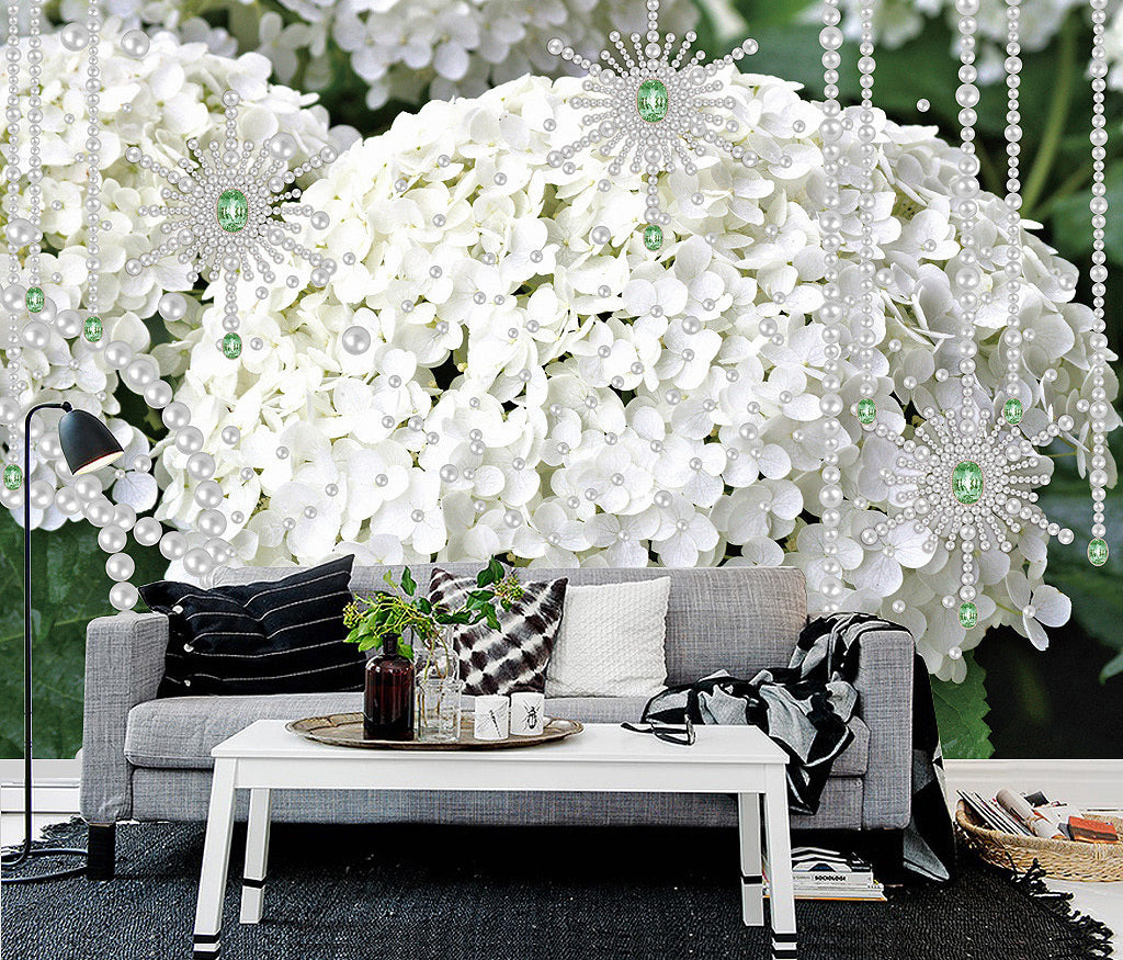 3D Pearl Flower WG215 Wall Murals