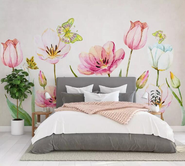 3D Butterfly Flower WG1063 Wall Murals