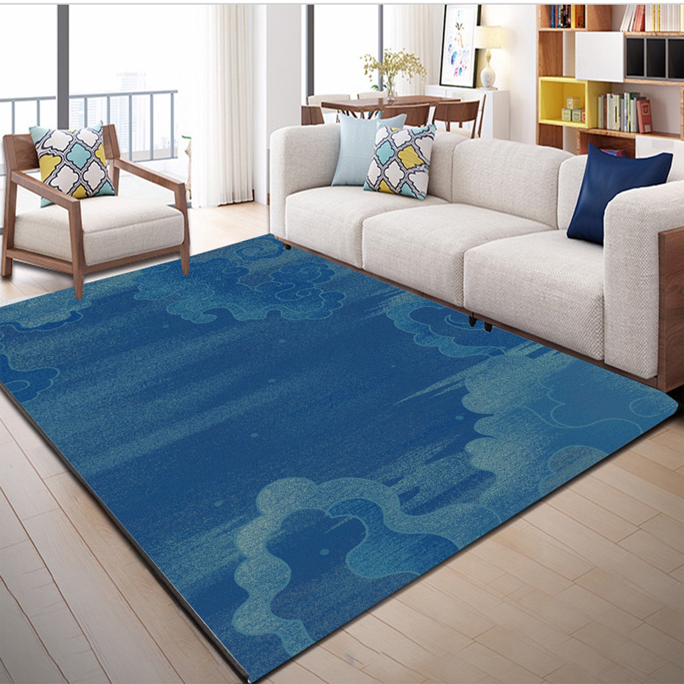 3D Blue Pattern WG016 Non Slip Rug Mat Mat AJ Creativity Home 