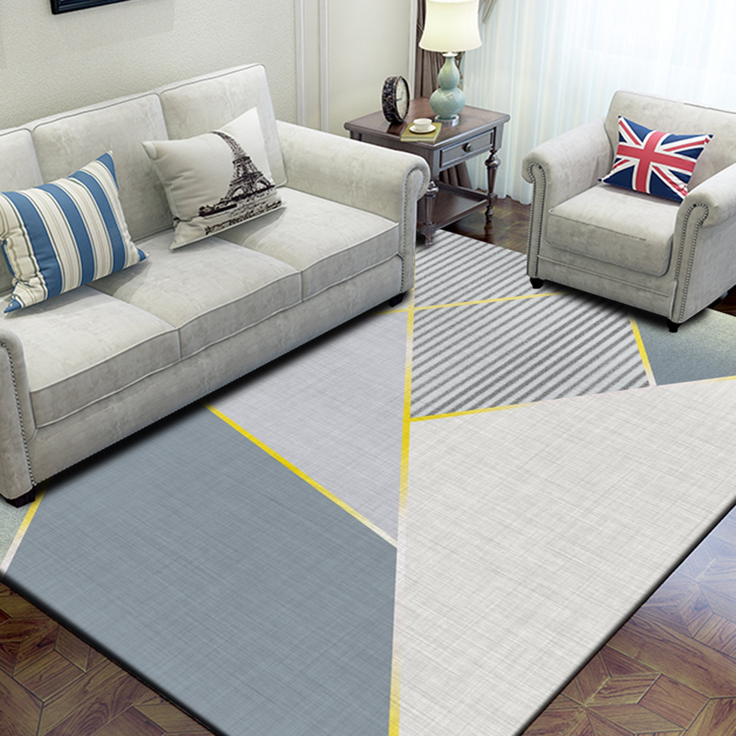 3D Color Geometry WG211 Non Slip Rug Mat Mat AJ Creativity Home 