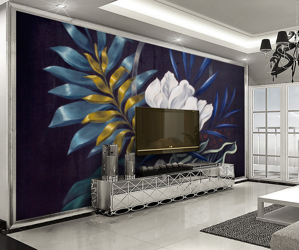 3D White Flower WG106 Wall Murals