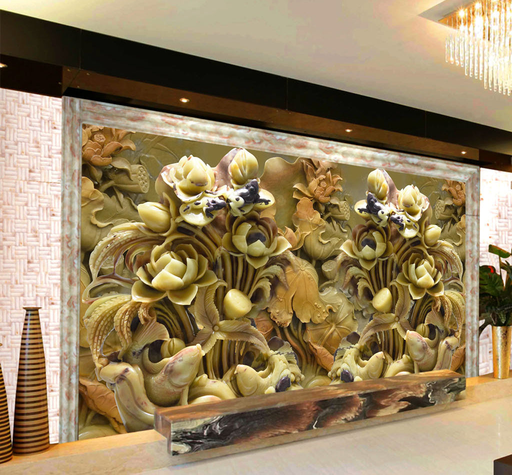 3D Jade Carving WG373 Wall Murals