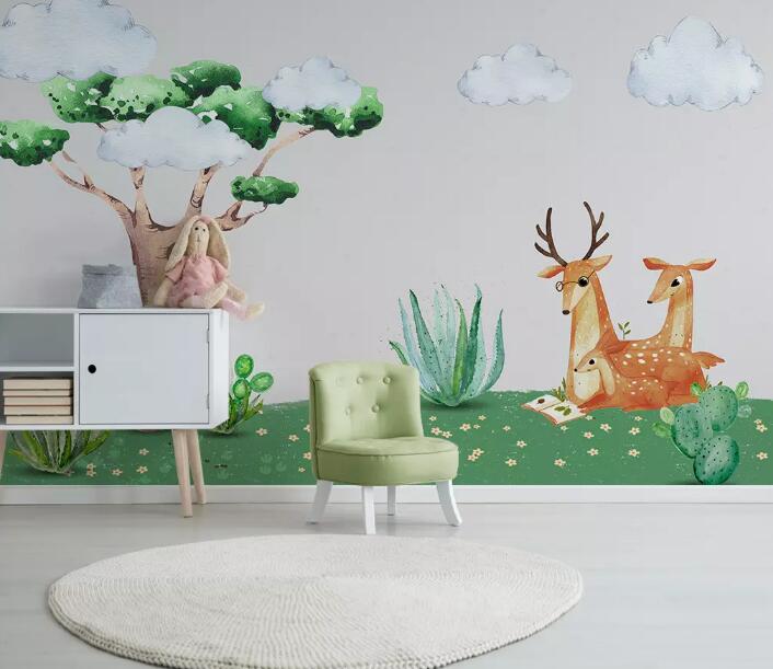 3D Sika Deer Book WG970 Wall Murals