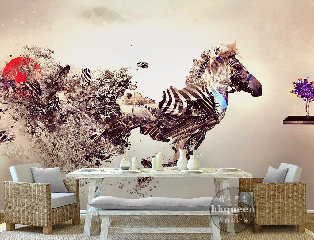 3D Horse 123 Wall Murals Wallpaper AJ Wallpaper 2 