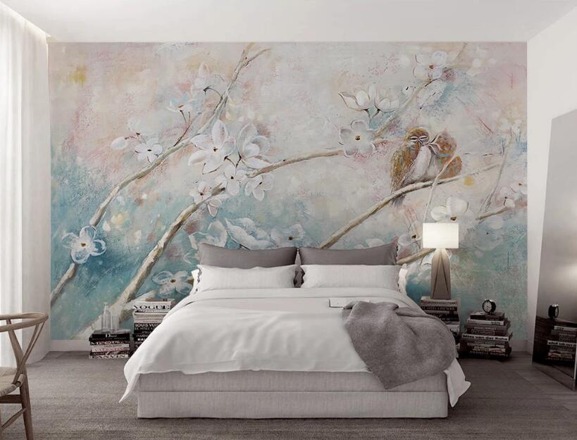 3D White Flowers WG45 Wall Murals Wallpaper AJ Wallpaper 2 