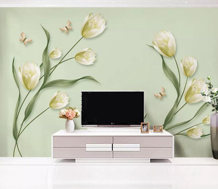 3D Butterfly Lily WG1022 Wall Murals