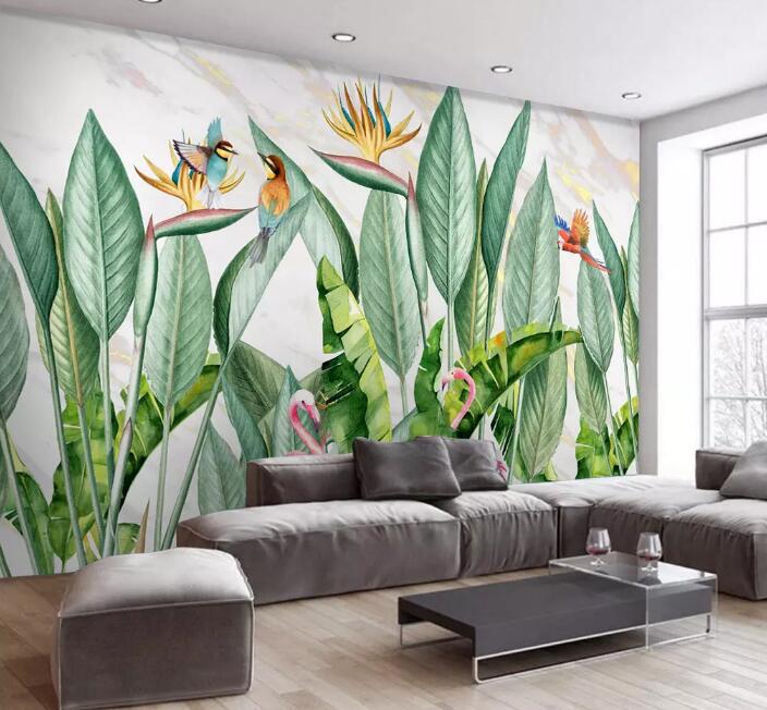 3D Flamingo Plant WG59 Wall Murals Wallpaper AJ Wallpaper 2 