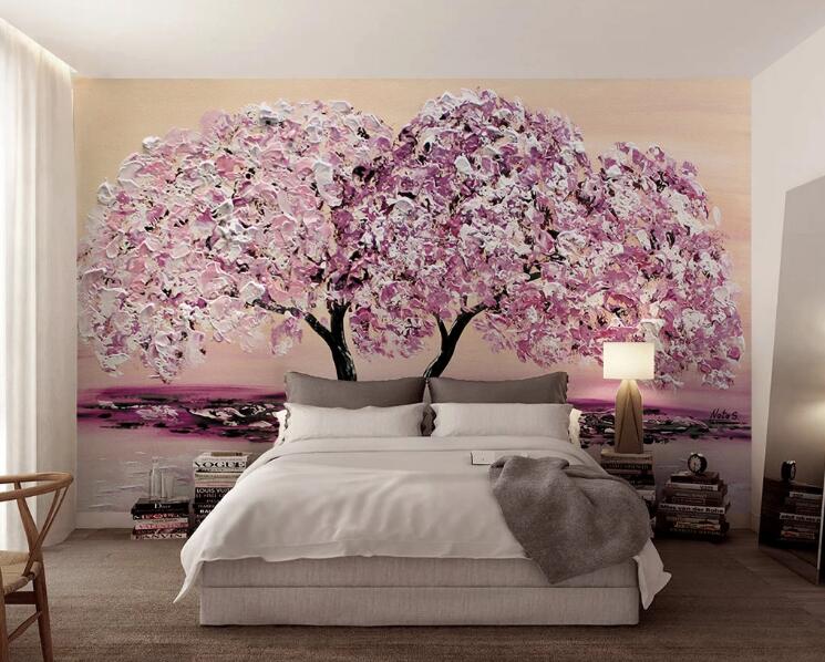 3D Purple Flowers WG48 Wall Murals Wallpaper AJ Wallpaper 2 