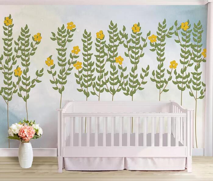 3D Yellow Flower 383 Wall Murals Wallpaper AJ Wallpaper 2 