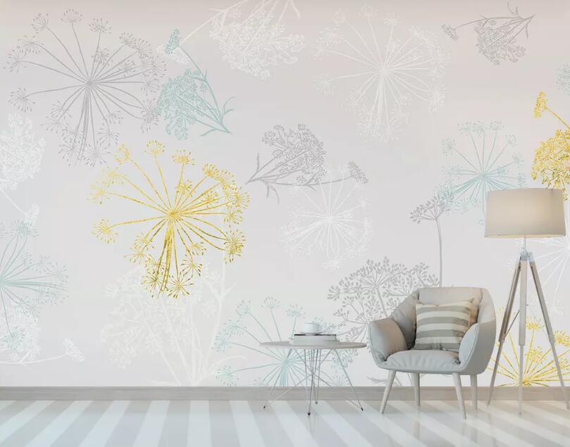 3D Color Dandelion WG961 Wall Murals