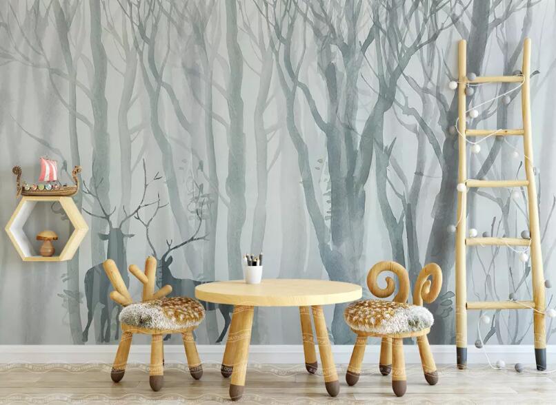 3D Forest Deer WG763 Wall Murals