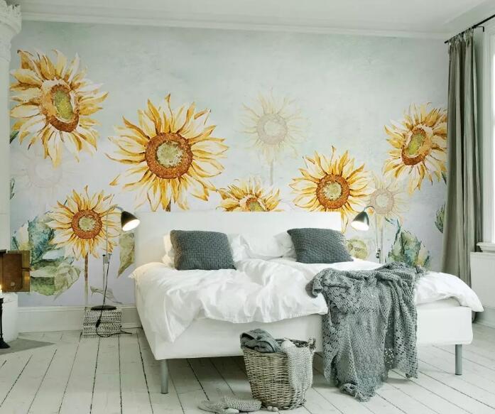 3D Sunflower WG10 Wall Murals Wallpaper AJ Wallpaper 2 