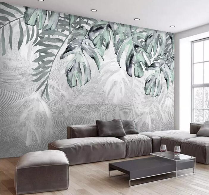 3D Leaf Green WG972 Wall Murals