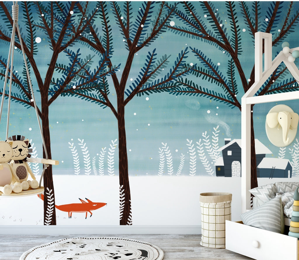 3D Snow Forest WC028 Wall Murals