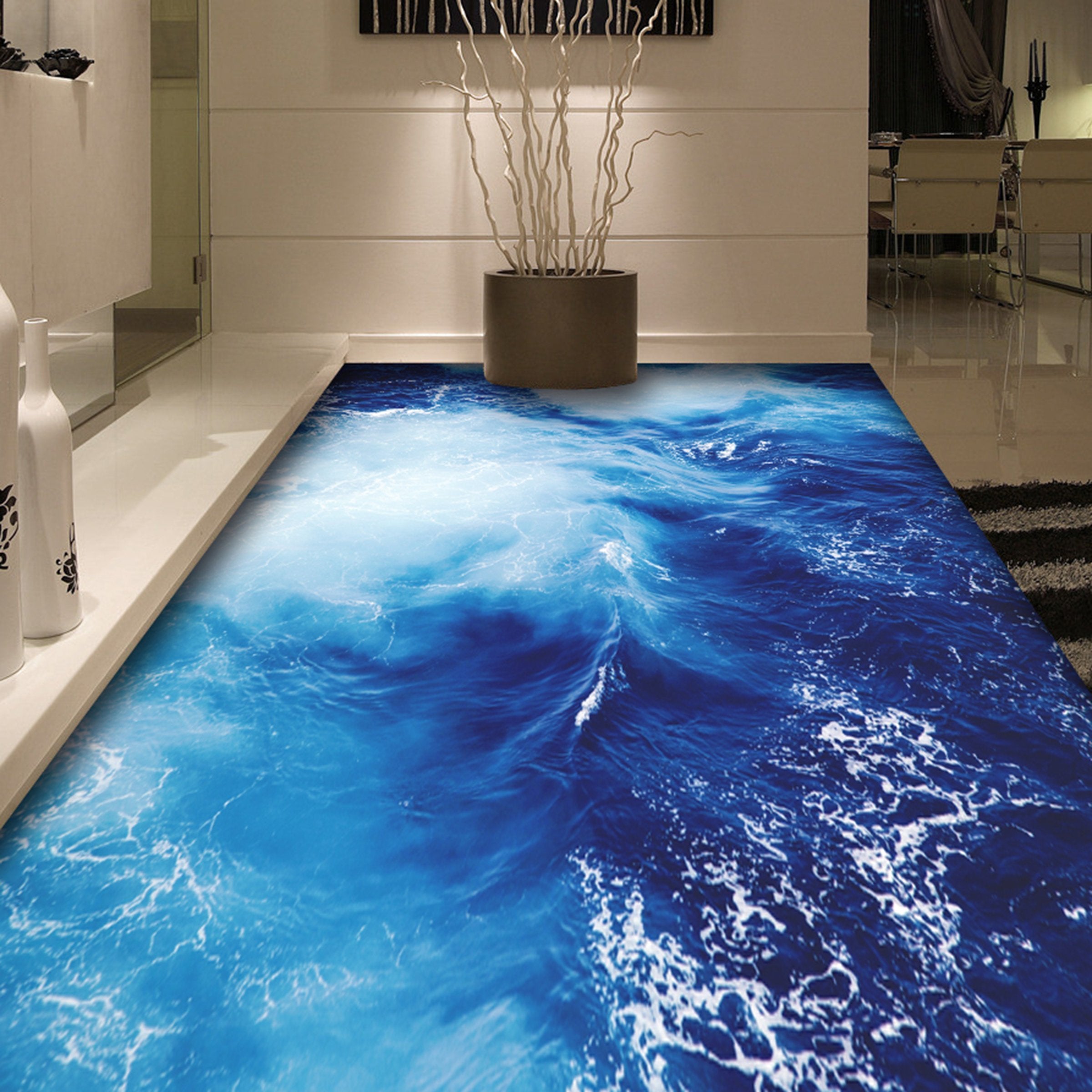 3D Blue Sea Water WG299 Floor Mural Wallpaper AJ Wallpaper 2 