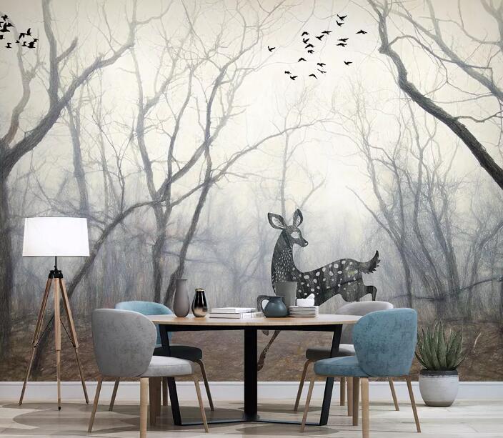 3D Forest Sika Deer WG954 Wall Murals