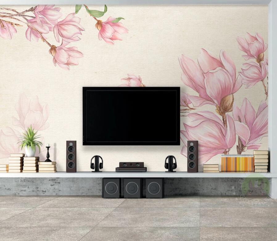 3D Pink Floral Pattern WC349 Wall Murals