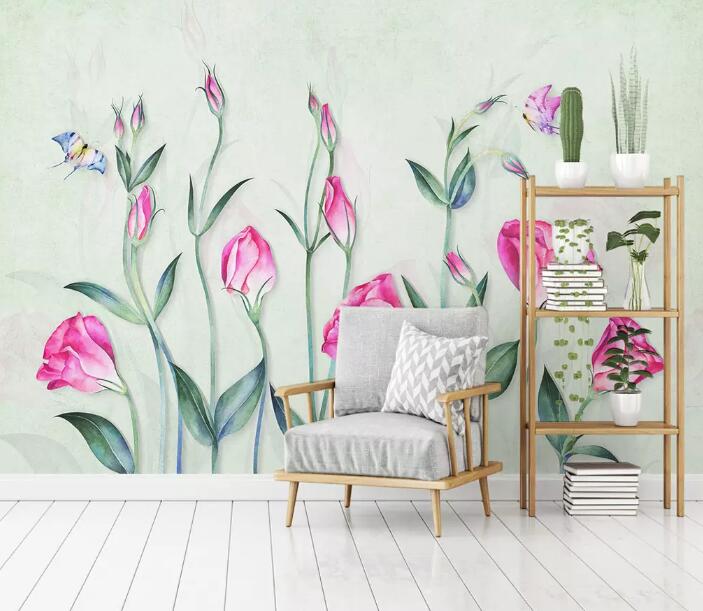 3D Pink Rose WG897 Wall Murals